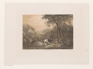 Hirte mit Herde in den Bergen von Jacob Jan van der Maaten