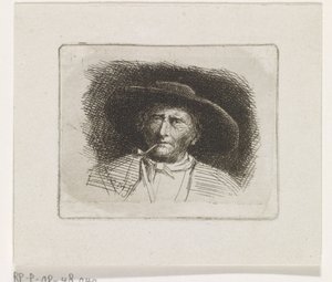 Kopf eines Mannes mit Pfeife von Jacob Jan van der Maaten