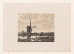 Landschaft mit Mühle am Wasser von Jacob Jan van der Maaten