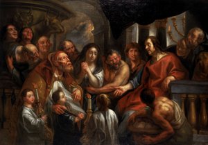 Christus und die Ehebrecherin von Jacob Jordaens