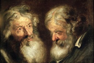 Köpfe von zwei alten Männern von Jacob Jordaens