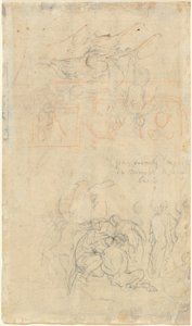 Blatt mit Studien des betrunkenen Pan und Nymphen [verso]