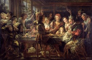 Das Bohnenfest (Der König trinkt) von Jacob Jordaens