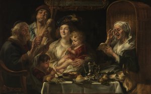 Die Alten singen, die Jungen zwitschern von Jacob Jordaens