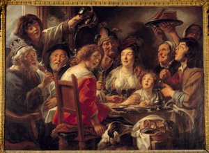 Der König trinkt oder die Ziehung der Bohne der Epiphanie von Jacob Jordaens