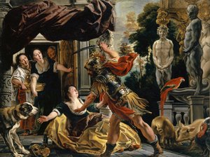 Odysseus bedroht Circe, ca. 1630-35 von Jacob Jordaens