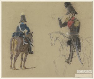 Porträt von Leutnant Jacobs, zu Pferd von Jacob Joseph Eeckhout