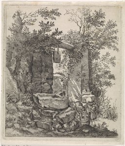 Verfallenes Steintor in einer Landschaft (Landschaften)