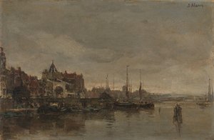 Der Schreierstoren mit der Brücke über die Gelderse Kade in Amsterdam von Jacob Maris