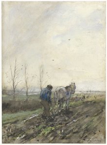 Pflügender Bauer von Jacob Maris