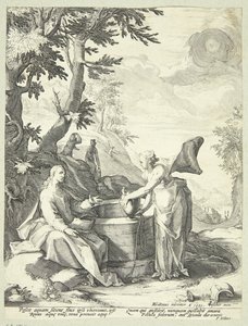 Jesus und die samaritanische Frau von Jacob Matham