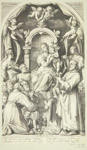 Maria und das Kind mit Mäzenen und Heiligen (Heilige Lucia, Katharina von Alexandria, Franz von Assisi und Mitglieder der Zuccaro-Familie)