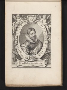 Porträt von Jan van den Velde im Alter von 36 Jahren (Spieghel der Schreibkunst) von Jacob Matham
