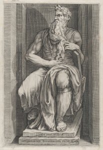 Speculum Romanae Magnificentiae: Moses nach der Skulptur von Michelangelo, 16. Jahrhundert
