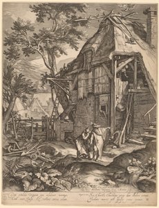 Abraham vertreibt Hagar von Jacob Matham, after Abraham Bloemaert