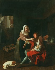 Der schlafende Kavalier von Jacob Lucasz Ochtervelt