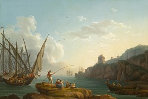 Küstenlandschaft bei Vietri von Jacob Philipp Hackert