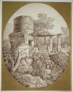 Gruppe von Menschen auf einer Terrasse von Jacob Philipp Hackert