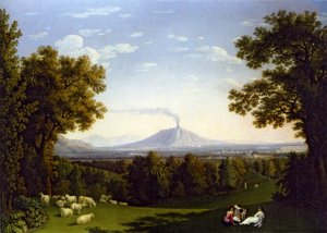 Landschaft mit dem Palast von Caserta und dem Vesuv von Jacob Philipp Hackert