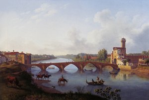 Die Ponte a Mare in Pisa von Jacob Philipp Hackert