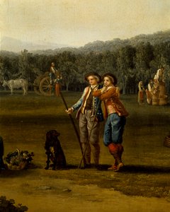 Ernte in Carditello, Detail von Jacob Philippe Hackert