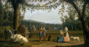 Die königlichen Prinzen bei der Ernte auf dem Gut Carditello von Jacob Philippe Hackert