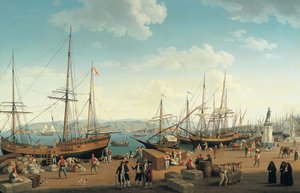 Blick auf den Hafen von Messina, vom Palazzo del Senato