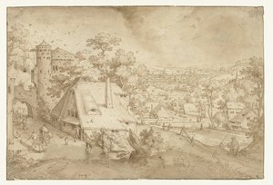 Landschaft mit Abraham und Isaak von Jacob Savery (I)