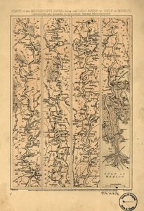 Karte des Mississippi von Ohio bis zum Golf von Mexiko von Jacob Wells