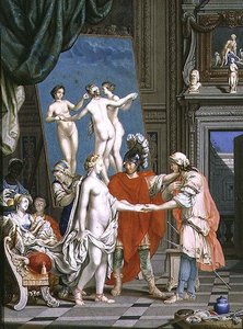 Alexander der Große (356-323 v. Chr.) stellt Campaspe Apelles vor von Jacob Ziegler