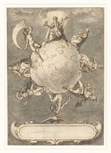 Entwurf für den letzten Druck in der Reihe Omnium rerum vicissitudo est von Jacob de Gheyn (II)