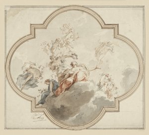 Deckenentwurf. Zephir und Flora von Jacob de Wit