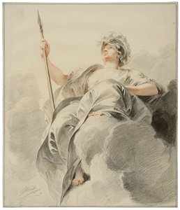 Minerva auf einer Wolke sitzend von Jacob de Wit