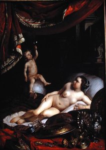 Eine allegorische Vanitas mit Homo Bulla (Der Mensch ist wie eine Blase) und Vrouw Wereld (Frau Welt) 1654