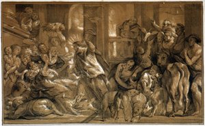 Christus vertreibt die Händler aus dem Tempel - von Jordaens