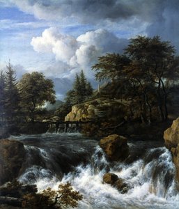 Ein Wasserfall in einer felsigen Landschaft, 1660-70 von Jacob van Ruisdael