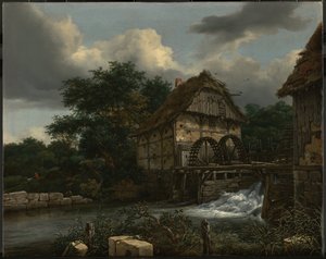 Zwei Wassermühlen und eine offene Schleuse von Jacob van Ruisdael