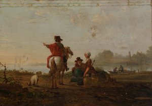 Niederländische Landschaft mit Figuren