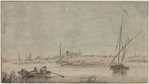 Blick auf Dordrecht vom Fluss, 1775-1815