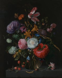 Blumen in einer Glasvase, ca. 1670 von Jacob van Walscapelle
