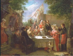 Das Hochzeitsfest, aus unbekannter Zeitschrift oder Buch von Jacob Joseph Eckhout