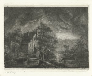 Landschaft bei Mondlicht