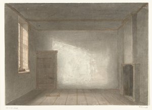 Das Zimmer von Cornelis de Witt im Gefängnis, Gevangenpoort, Den Haag, 1844 von Jacobus Ludovicus Cornet