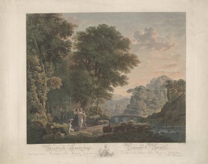 Arkadische Landschaft mit tanzenden Figuren von Jacobus Wijsman