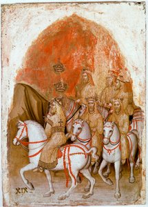 Rechtes Panel des Polyptychons der Offenbarung: Darstellung der sieben Könige von Jacopo Alberegno