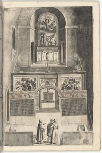Innenraum der kleinen Kirche (Interno della chiesa minore) [Platte F] von Jacopo Ligozzi