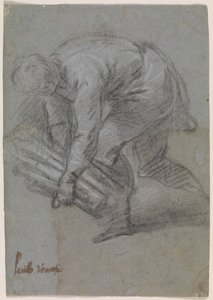 Mann, der sich nach links beugt mit einem Zweig in den Armen von Jacopo Palma (il Giovane)