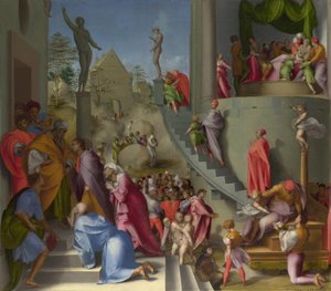 Joseph mit Jakob in Ägypten aus Szenen aus der Geschichte von Joseph, ca. 1515 von Jacopo Pontormo
