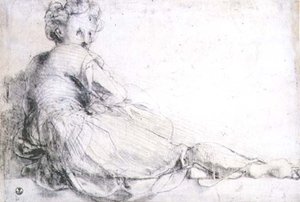 Studie einer weiblichen Figur für die Villa Medici in Poggio a Caino von Jacopo Pontormo