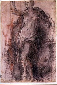 Studie einer weiblichen Figur mit lockerer Draperie von Jacopo Pontormo